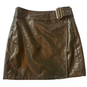 Crown & Ivy Metallic Brown Mini Skirt